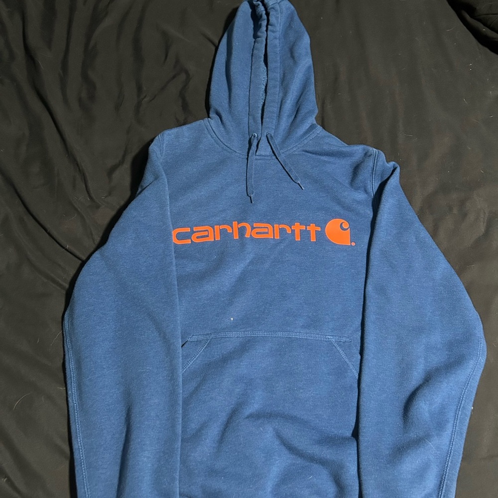 Carhartt Blue and Orange Men's Hoodie